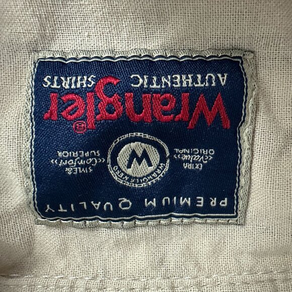 Wrangler Mens XL Plaid Long Sleeve Button-Down Shirt Red & Cream Checkered - Picture 3 of 5